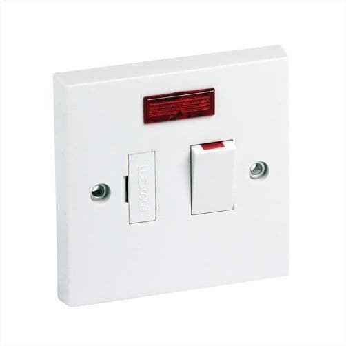 13A DP Switch Fused with Neon White