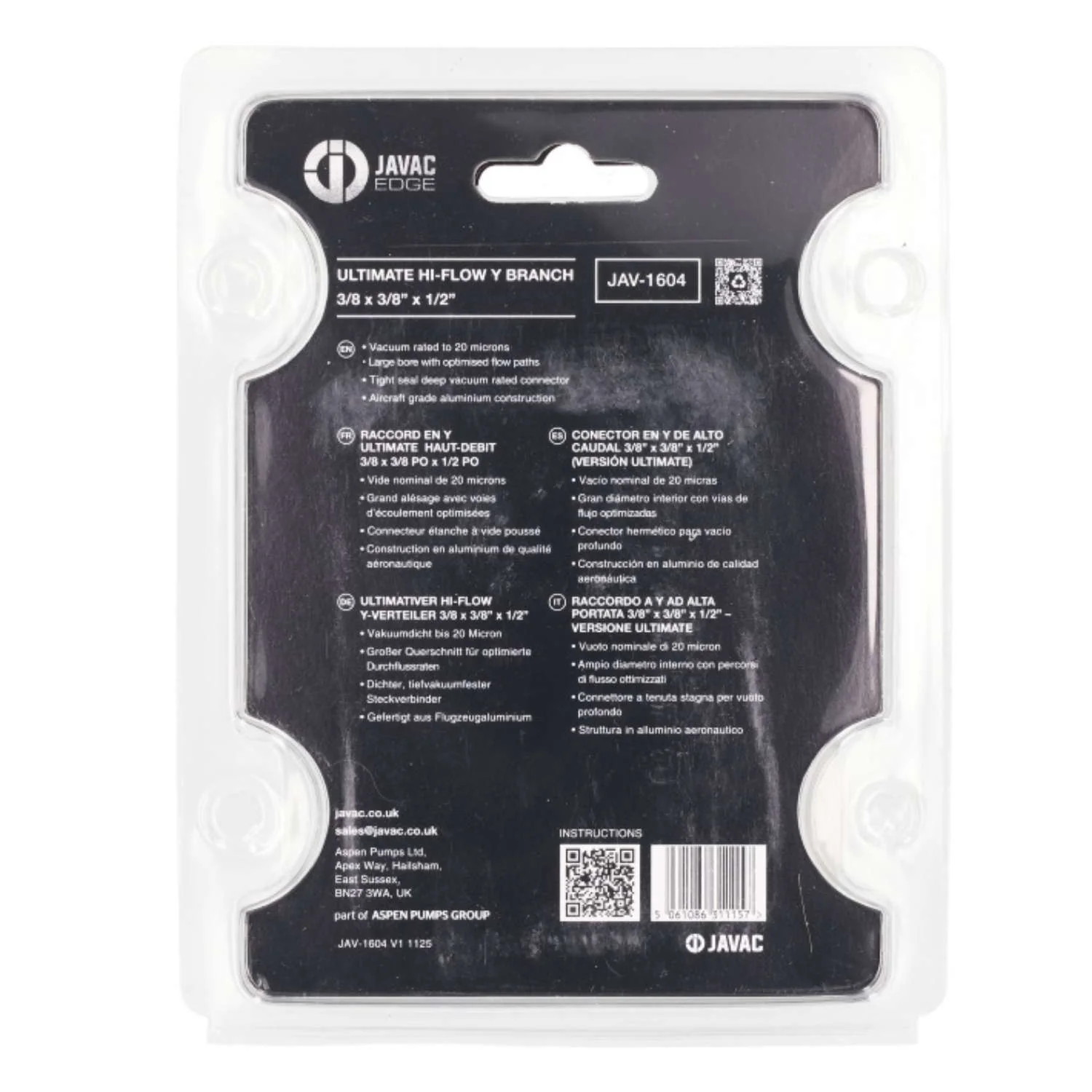 Javac Edge Ultimate Hi-Flow Y Fitting Series 3/8 x 3/8 x 1/2" - Image 3