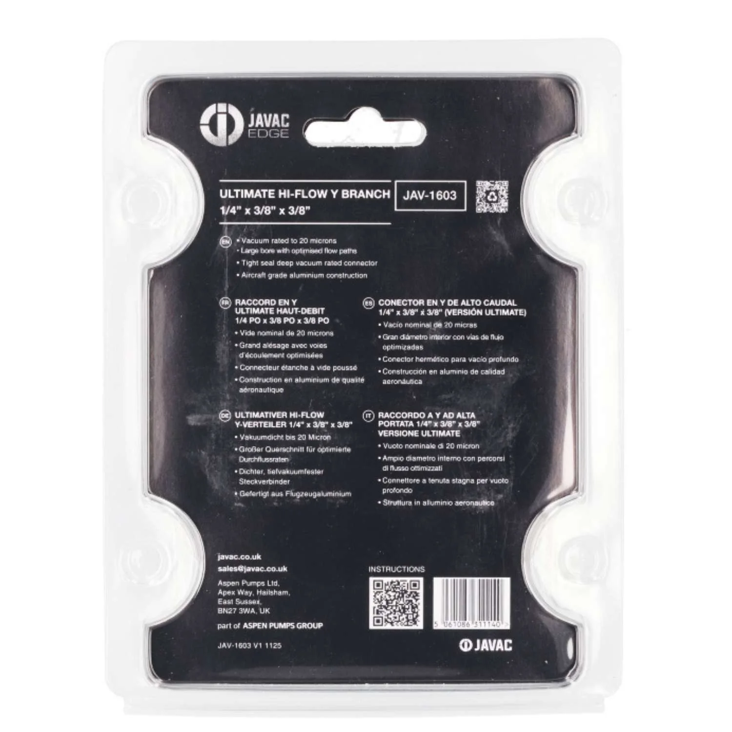 Javac Edge Ultimate Hi-Flow Y Fitting Series 3/8 x 3/8 x 1/4 - Image 3
