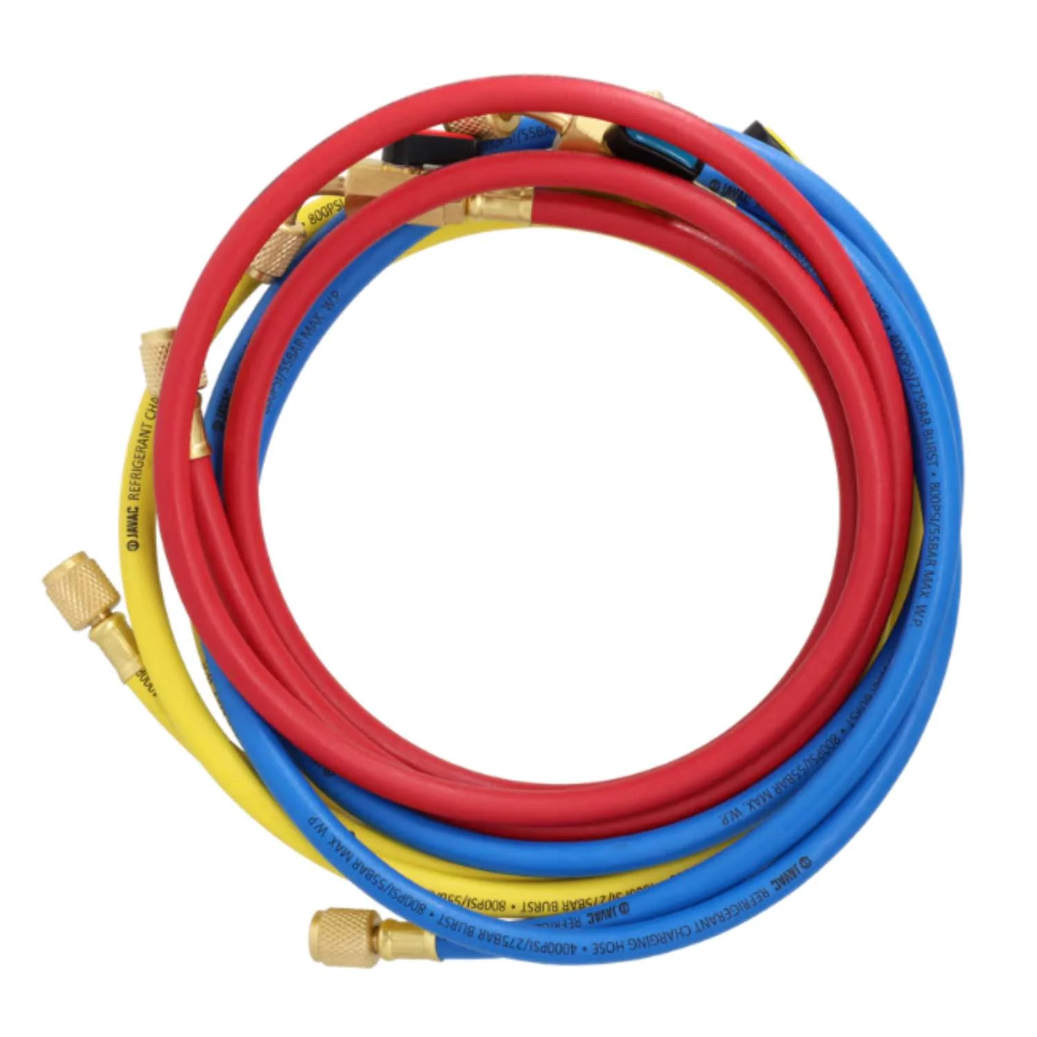Javac Refrigeration Hose Set 72" 1/4" x 1/4" Ball Valves - Image 3
