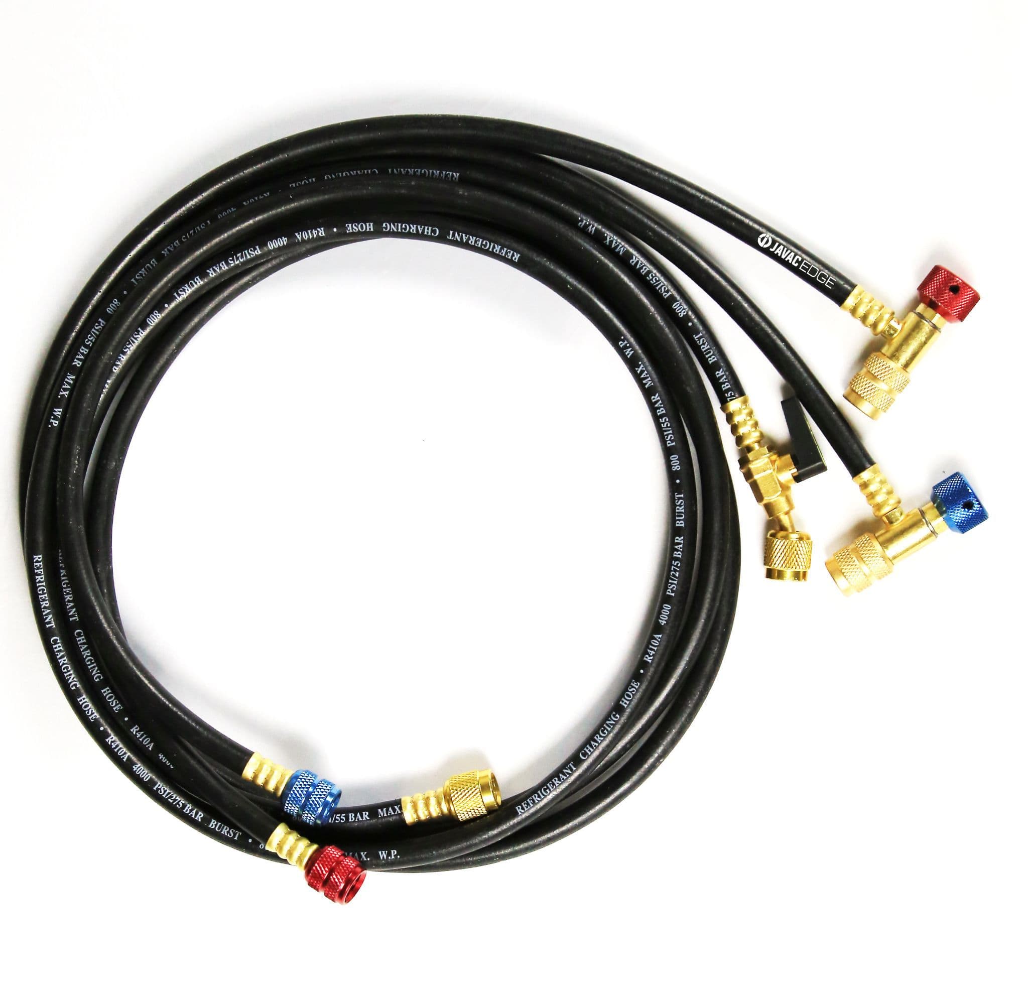 Javac Safe Seal Refrigerant Charging Hoses 1/4" SAE 72"