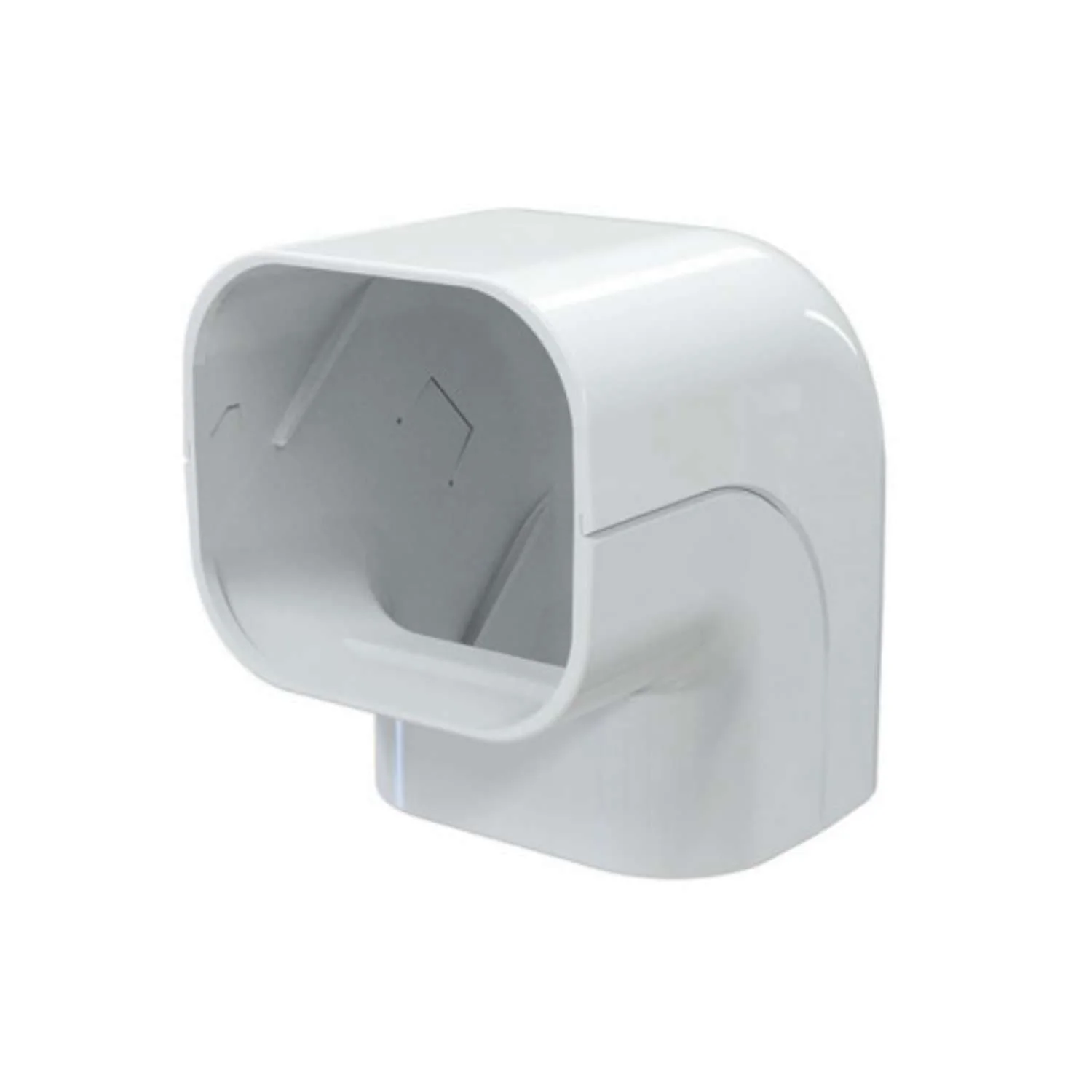White Trunking 70x64mm Internal External 90 Elbow