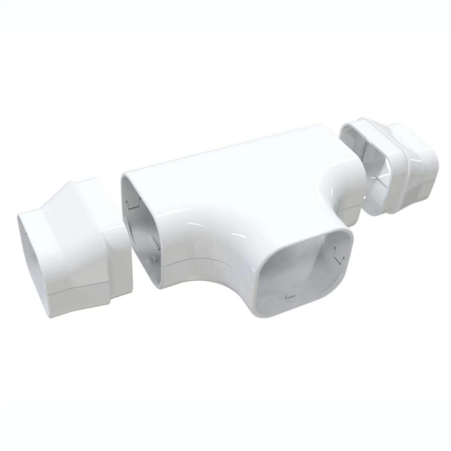 White Trunking 70x64mm Tee Branch