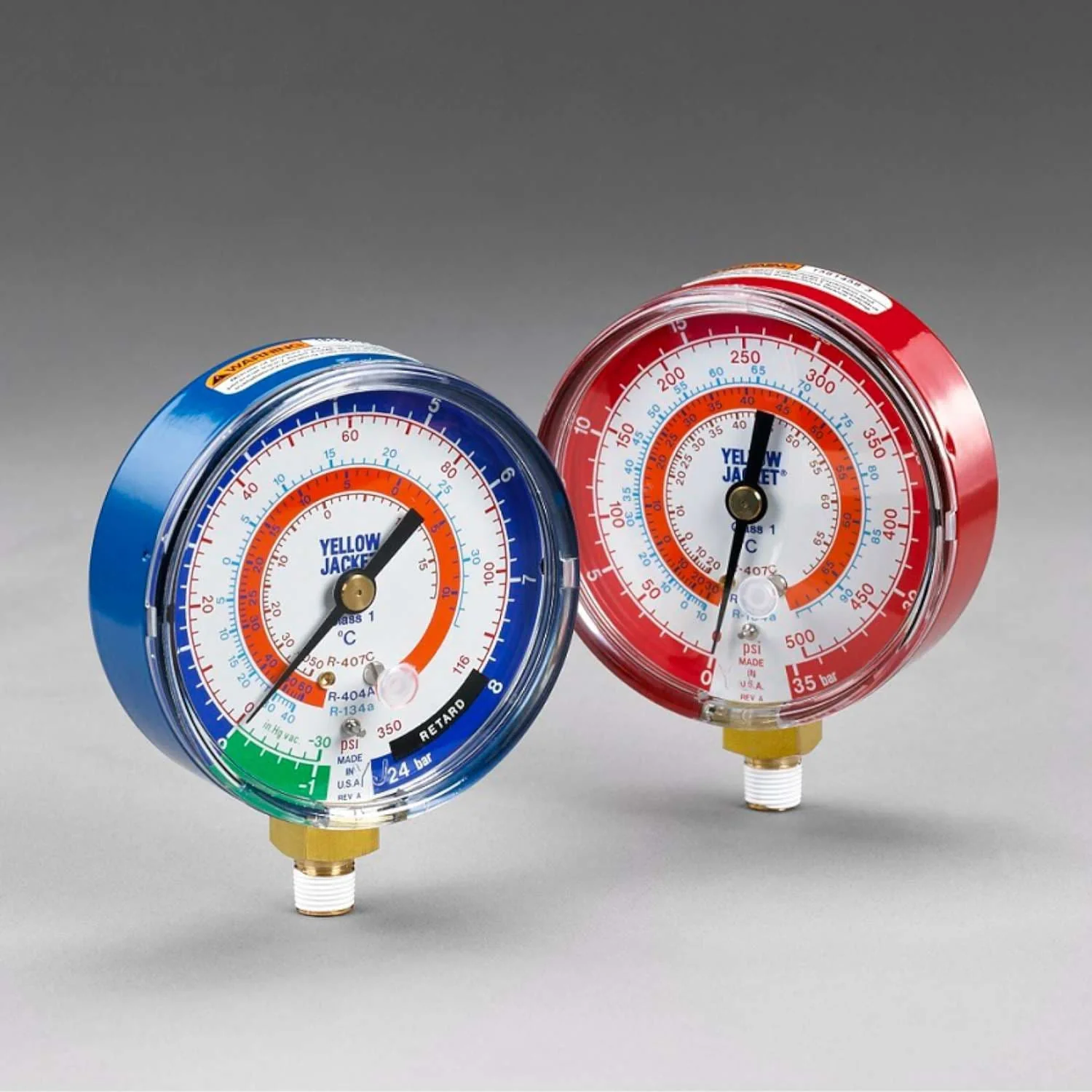 Yellow Jacket 3.1/8 Red High Pressure Gauge R134a R404a R407C