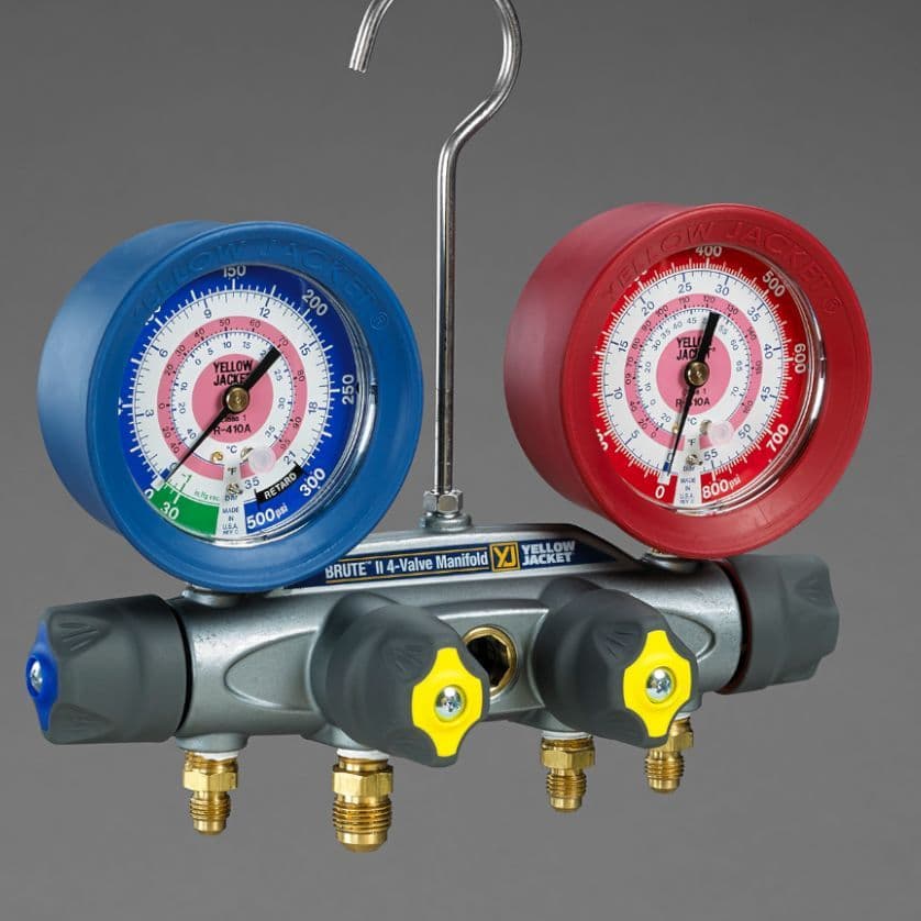 Yellow Jacket Brute II Manifold 4 Valve R410a R32