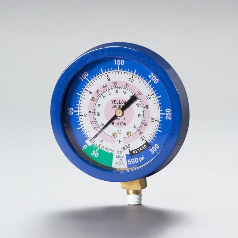 Yellow Jacket Liquid Filled R134a/404A/407C Replacement Blue Gauge